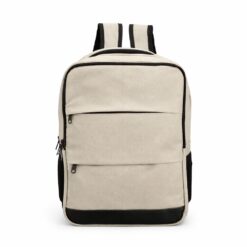 MOCHILA COURO SINTÉTICO 20L SPX-15386-BEG/PRE NA COR BEGE
