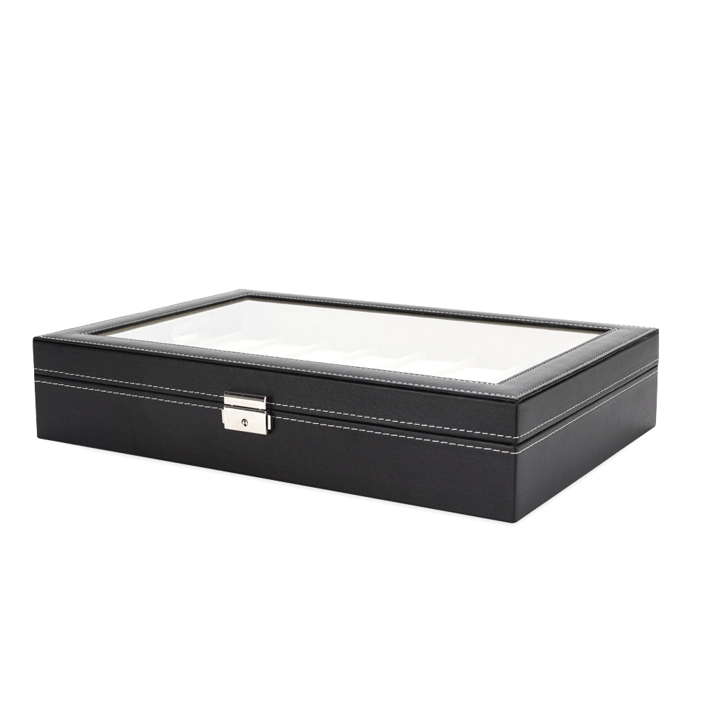 PORTA-RELÓGIOS COM 24 DIVISÓRIAS SPX-07815-PRE NA COR PRETO